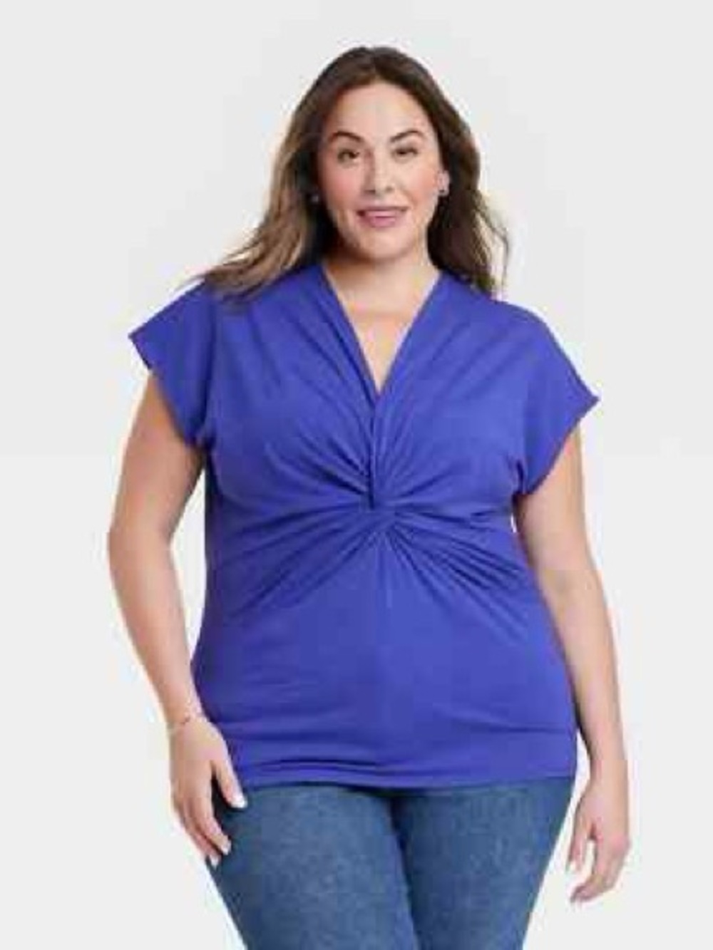 Ava & Viv Plus-Size Twist-Front V-Neck Top